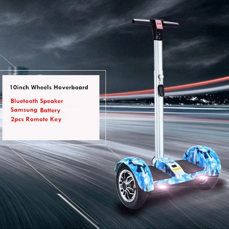 FLJ 10 дюймов Ховерборд самобалансирующийся скутер с ручкой Bluetooth Смарт дрейф