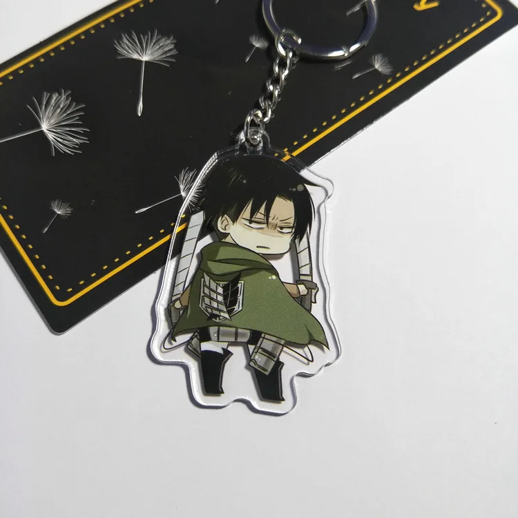 Аниме атака на Титанов акриловый брелок Eren Jager Rivaille Levi Ackerman забавные подвесные брелоки ювелирные аксессуары Llaveros игрушка