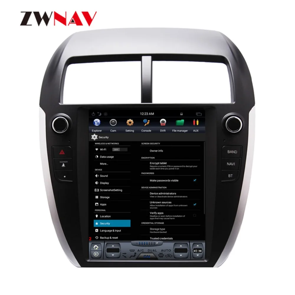 ZWNVA Tesla ips экран Android 7,1 автомобильный радиоприемник с навигацией GPS для Mitsubishi ASX RVR 2010- Outlander 2012- Без CD плеера
