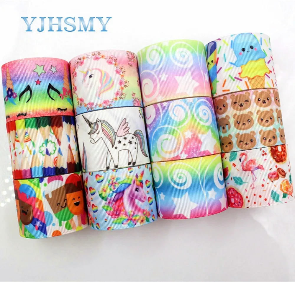 YJHSMY C 18416 768 38 мм 5 ярдов Мультяшные печатные корсажные ленты DIY ручная работа