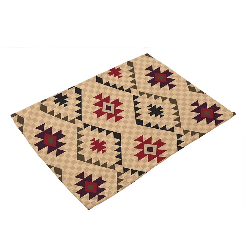 Geometric Art Patterns Pattern Placemats for Kitchen Table Cotton Linen Mats Dining Western Food Mat | Дом и сад
