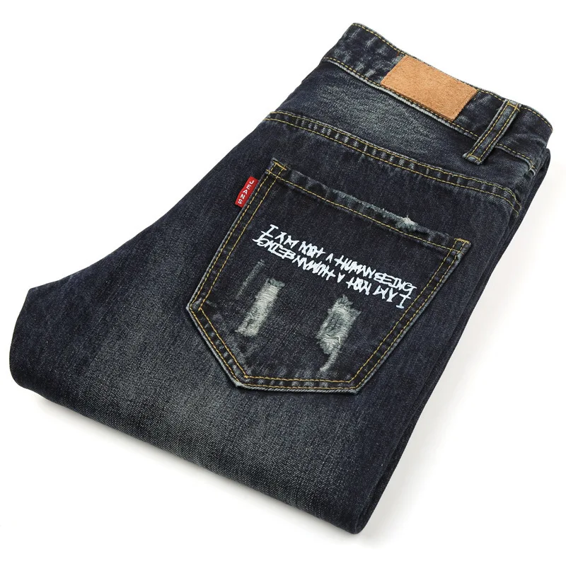 

Mens Jeans Pants New Brand Designer Slim Fit Straight Jeans For Man Cotton Casual Denim Regular Jeans Trousers