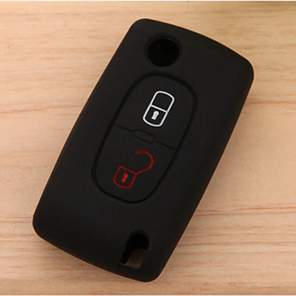Силиконовый чехол для брелока Citroen C2 C3 C4 C5 C6 C8 Xsara Picasso Peugeot 208 207 308 RCZ 408 407 307 206|2 button|car