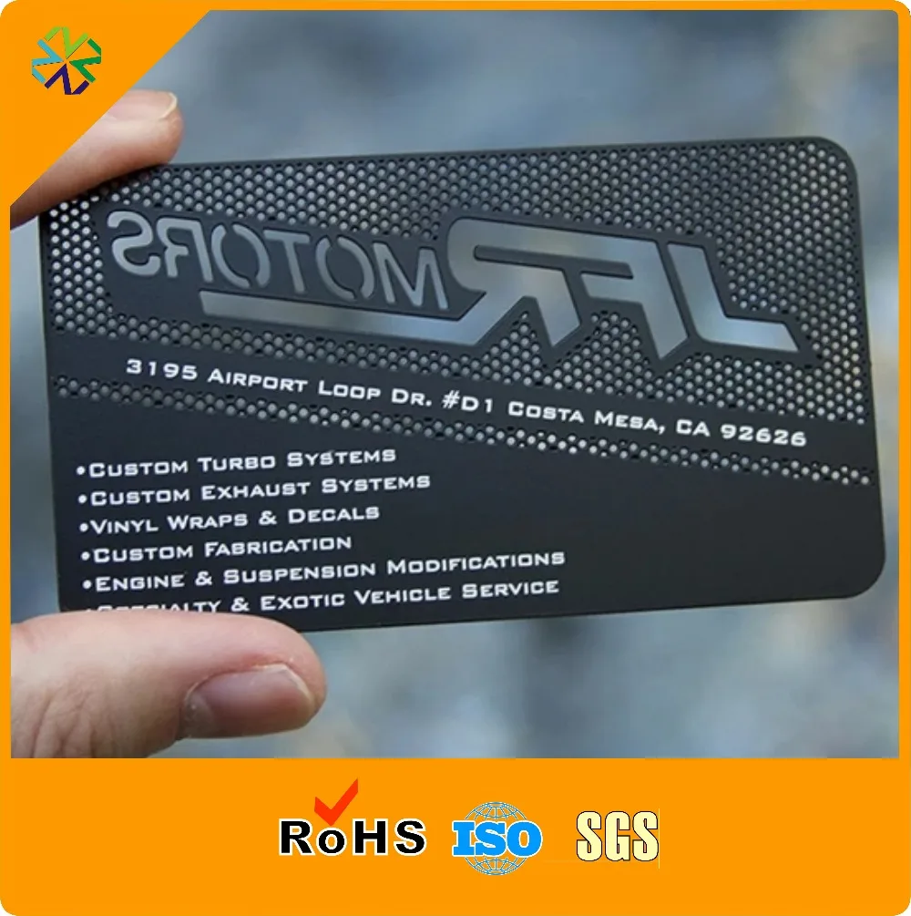 laser out black metal business cards (thickness 0.3mm/0.5mm/0.8mm etc)