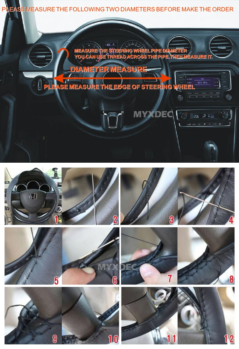 Спортивный Универсальный двойной цвет DIY автомобильный чехол из натуральной воловьей кожи с отверстием для рулевого колеса автомобиля украшение автомобиля Стайлинг