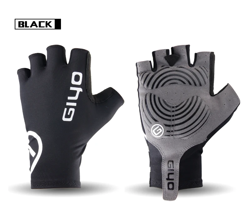black Giyo велосипедные перчатки с открытыми пальцами гелевые спортивные гоночные велосипедные перчатки женские мужские летние дорожные велосипедные перчатки MTB мотоциклетные перчатки Ciclismo - Цвет: black