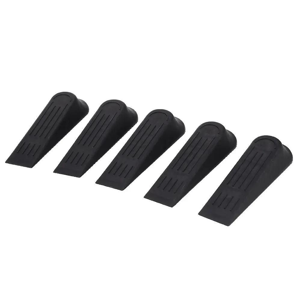 Black 5 шт. гаджет дверные ручки аксессуары белый/черный Doorstops удержания ограничитель открывания двери бампера на танкетке держатель - Цвет: Black