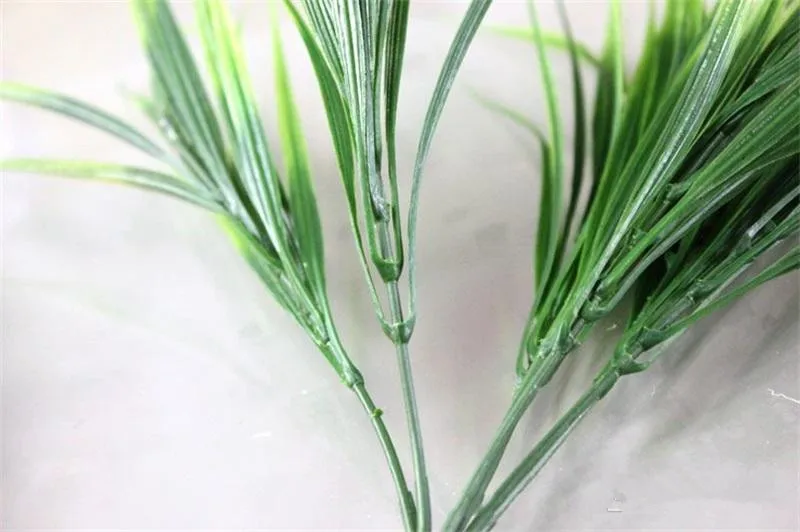 7 вилок весенняя трава зеленые искусственные листья пластиковая имитация листвы