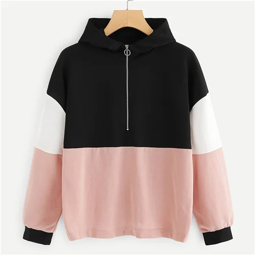 Dotfashion толстовка с капюшоном на молнии, Женская Повседневная Осенняя толстовка с капюшоном и длинным рукавом, женские разноцветные пуловеры - Цвет: Многоцветный