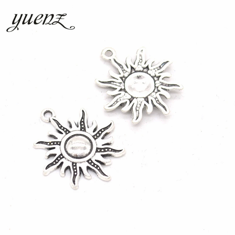 YuenZ 10pcs Antique silver Plated sun Charm Pendants Jewelry Diy Accessories Making DIY Findings L201 | Украшения и аксессуары