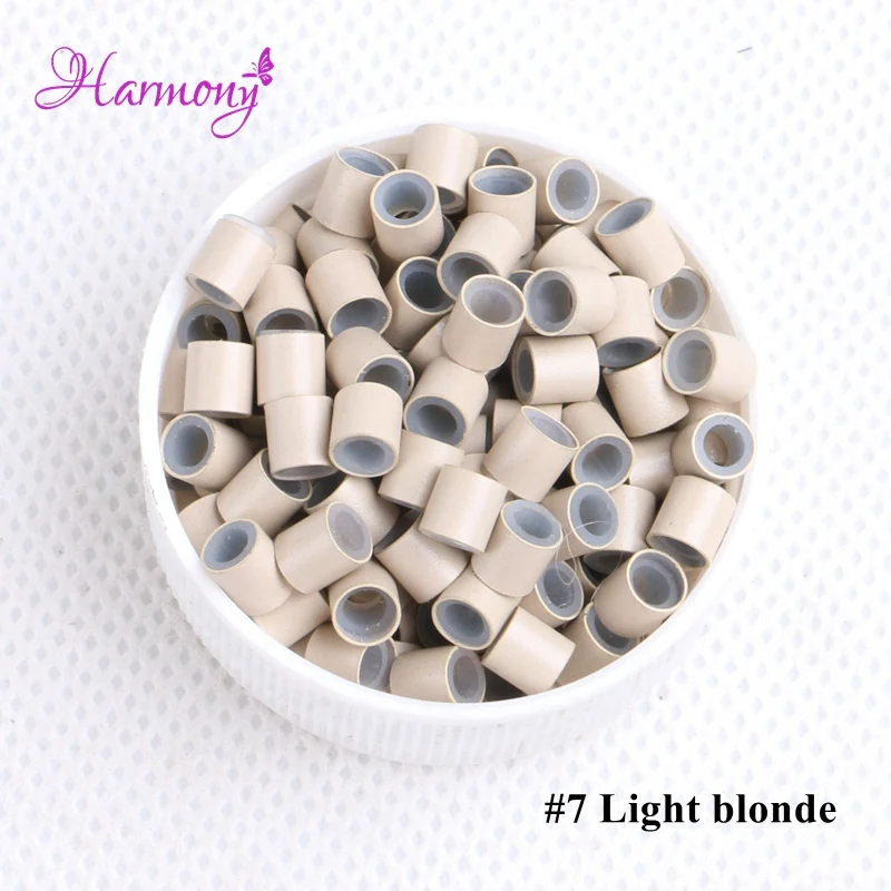 Harmony Plus Hair 1000 шт. 4 0*3 0*4 0 мм медные силиконовые бусины для наращивания волос|micro