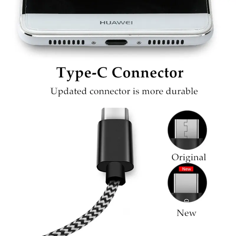 USB кабель GUSGU Type C для быстрой зарядки Samsung S9 S8 Note 9 8 Xiaomi mi8 mi6 нейлоновый передачи