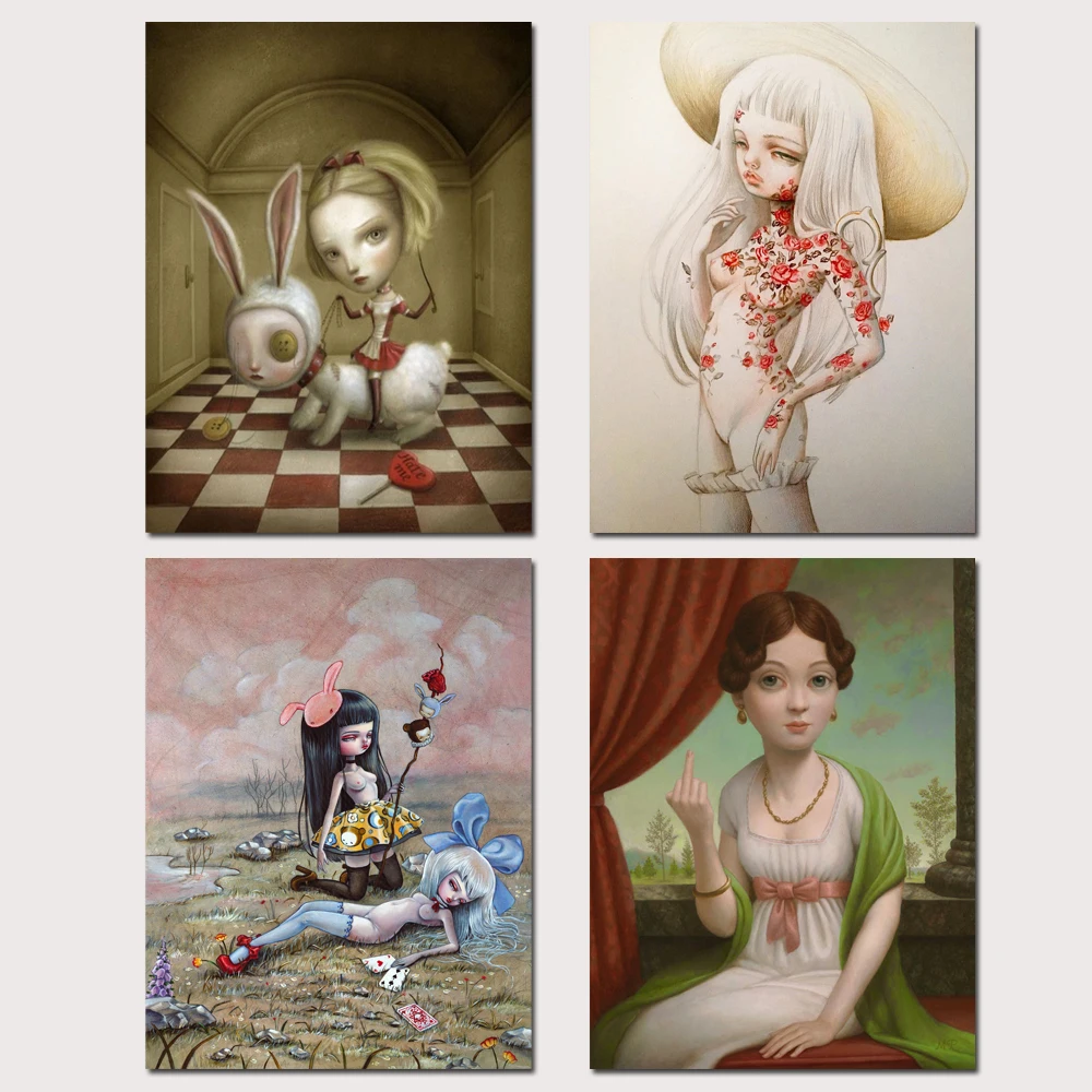 Mark Ryden Mark Ryde 1 панель абстрактная настенная живопись маслом плакат напечатанная Картина на холсте для гостиной домашний декор 22