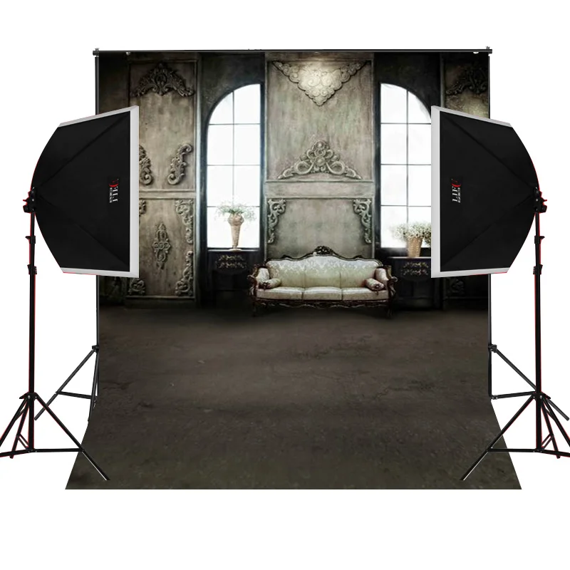 Черный пол диван живописные для детей фото камеры fotografica Studio винил фотографии