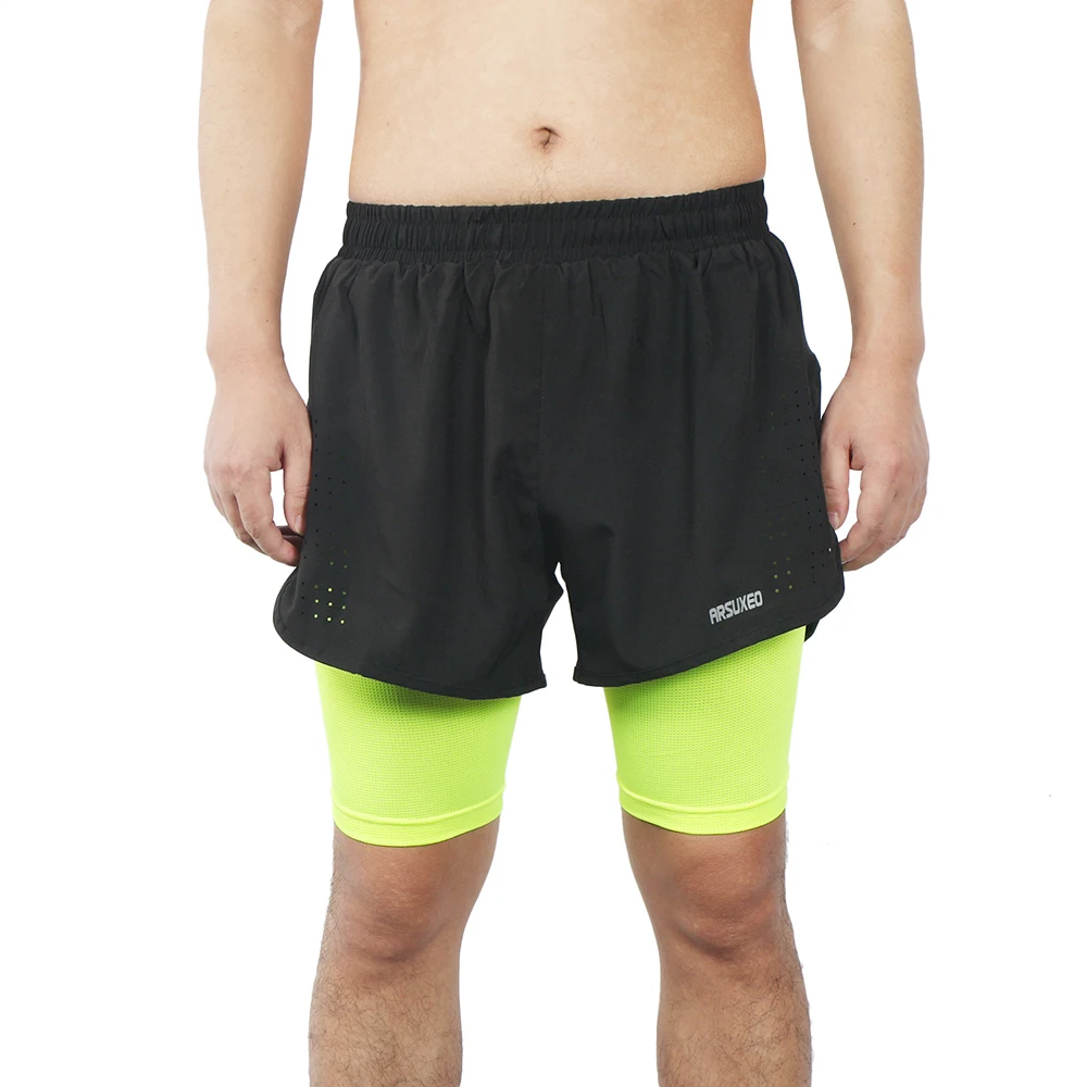 Шорты для бега Arsuxeo быстросохнущие спортивные колготки тренировок велоспорта