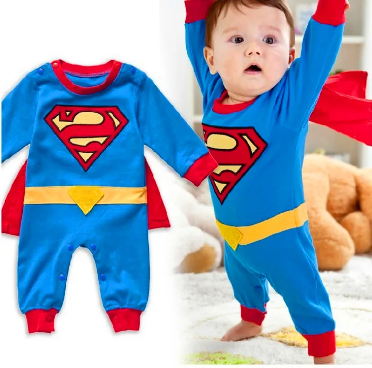 Superman Romper Christmas costume new 2016 newborn baby boy romper children superman bodysuit kids spring overall |