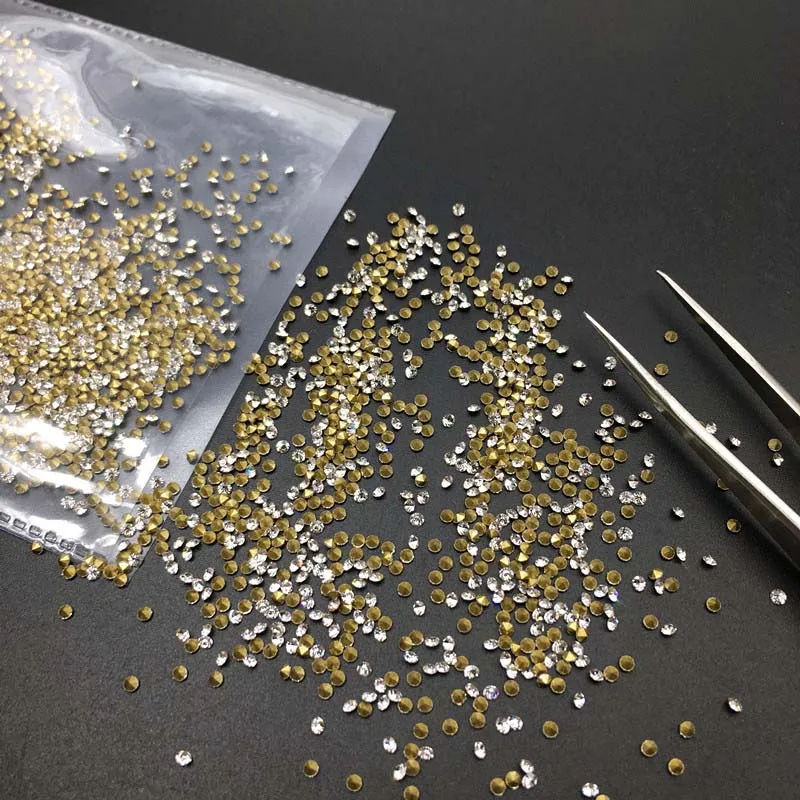 SS4 1.5mm 1440Pcs SS0-SS45 Стразы со стразами, прозрачный белый стеклянный кристалл для 3D украшения ногтей, аксессуары для свадьбы - Цвет: SS4 1.5mm 1440Pcs