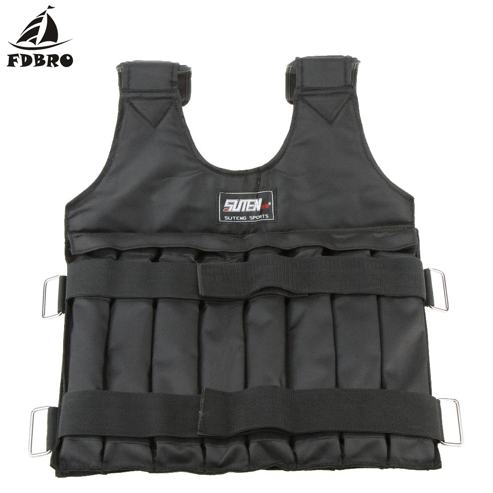 FDBRO 20 кг 50 Регулируемый утяжеленный жилет для фитнеса тренировочная