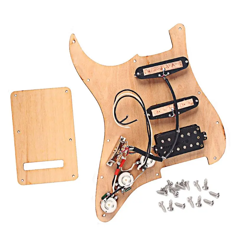 Гитара Pickguard Prewired SSH набор Alnico V Полный Деревянный Стиль Изысканный для ST правшей |