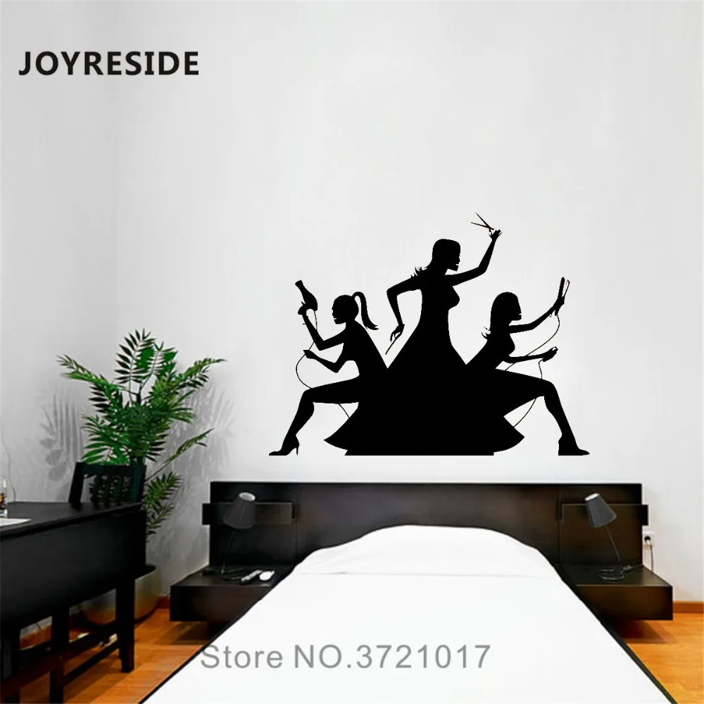 Наклейка на стену для девочек joysebe Виниловая наклейка парикмахерских Декор дома
