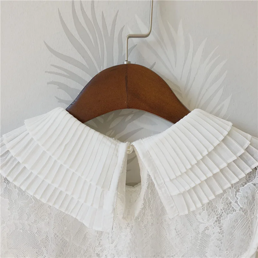 Новинка 2018 модные женские воротники из органзы с вышивкой белые черные со