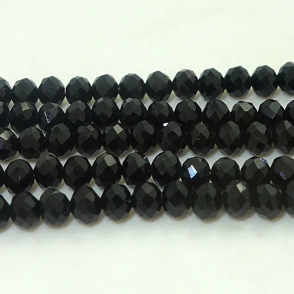

Wholesale 200pcs Rondelle Faceted Black Crystal Glass loose Spacer Beads 4x3mm Diy Findings