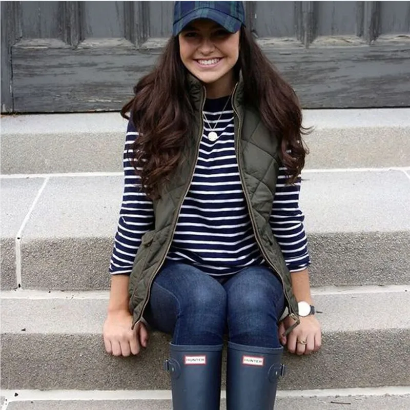 2018 Модный женский тонкий зимний теплый жилет без рукавов куртка короткий |