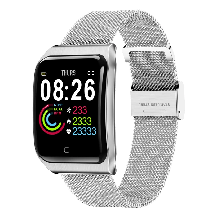 silver LEMDIOE NEW all-metal IP68 waterproof smart watch men heart rate blood pressure sleep monitor health smartwatch for android ios - Цвет: silver