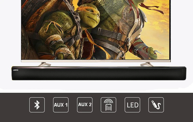 LONPOO Bluetooth Динамик ТВ Саундбар тонкая Колонка динамик беспроводная звуковая панель для ТВ оптический динамик домашний кинотеатр Саундбар черный