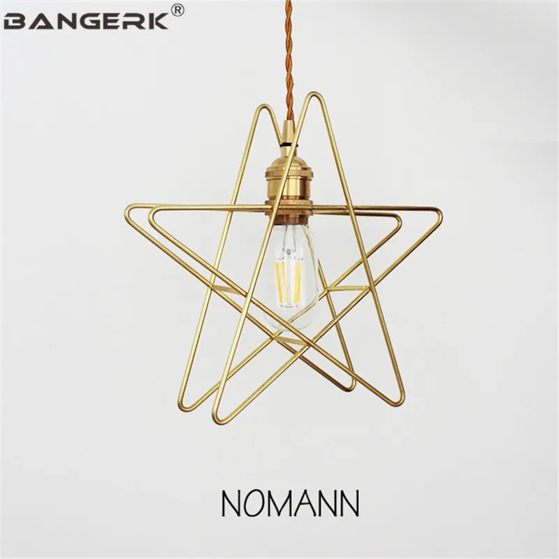 

Nodern Design Loft Pendant Light Modern Pentagram Brass Edison LED Hanging Lamp Pendant Lighting Indoor Home Decor Fixtures