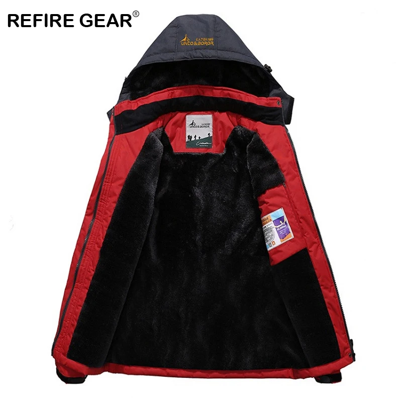 Мужская куртка с капюшоном ReFire Gear водонепроницаемая ветрозащитная из флиса для