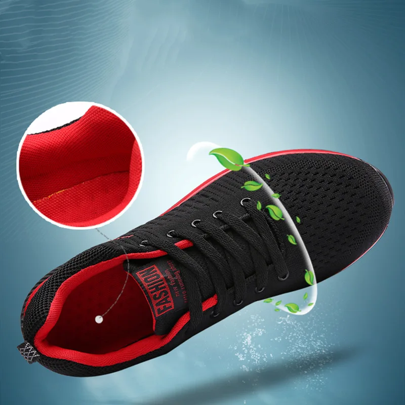 Мужская повседневная обувь с сеточкой легкие дышащие кроссовки со шнурками для