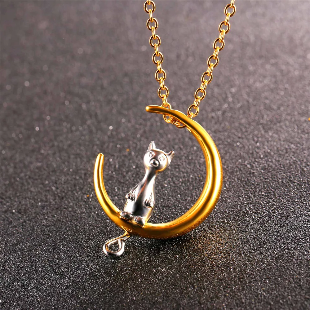 Ожерелье с подвеской в виде Луны золотого цвета для женщин ювелирные изделия из
