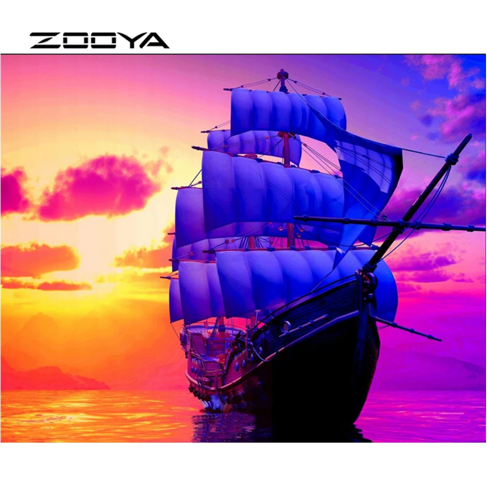 ZOOYA DIY 3D Алмазная вышивка картина Морской парусник 100% общая площадь Выделите сам