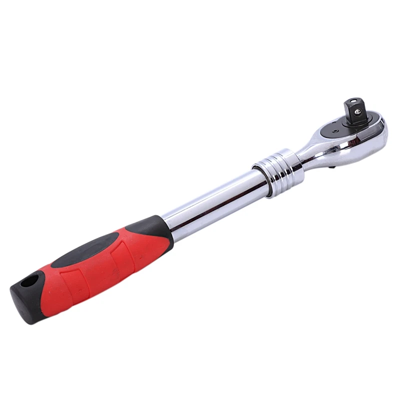 Red 43.5cm Двухсторонний выдвижной Быстрый Трещоточный ключ с длинным рукавом большой летающий ключ 72 зуба телескопическая ручка инструмент для Форсажа - Цвет: Red 43.5cm
