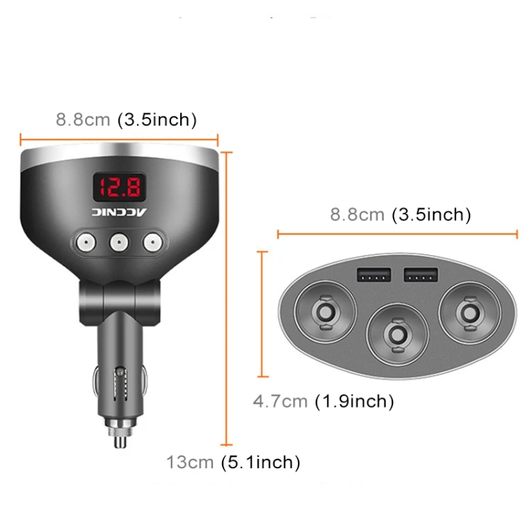 One for three cigarette lighter multi-function with switch one minute two USB mobile phone car charger plug | Автомобили и