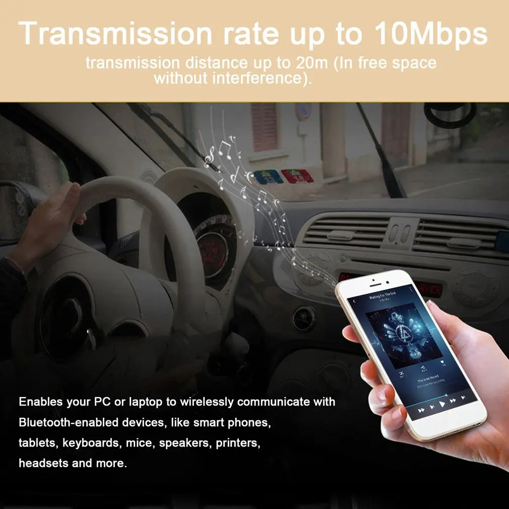 Мини USB Bluetooth адаптер V4.0 AUX Bluetooth ключ Музыкальный звуковой приемник для ПК компьютерный приемник адаптер передатчик
