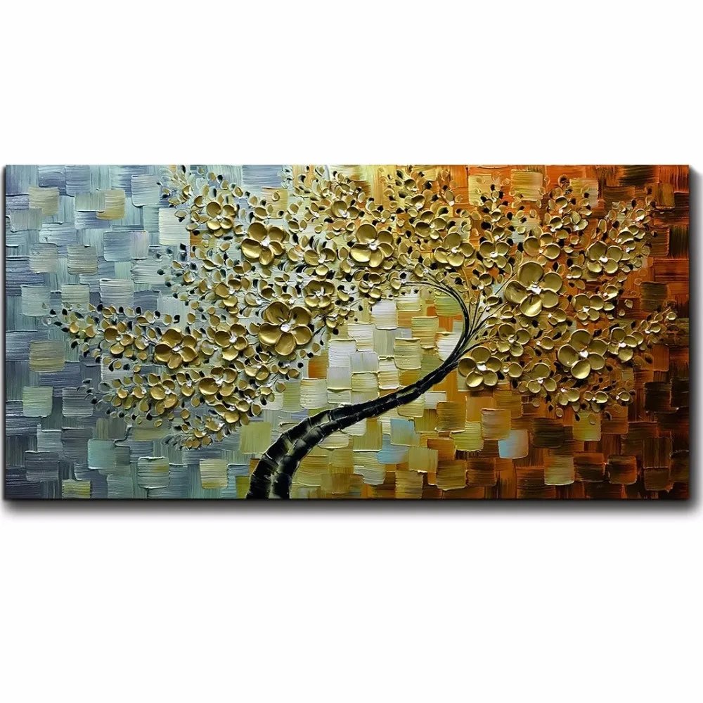 Hand-painted Modern Oil Painting on Canvas Palette knife Colorful 3D Flowers Paintings House living room Decor Wall Art Picture | Дом и сад