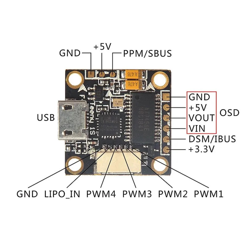 2018 TeenyF4 Pro Flytower с полетным контроллером + OSD BLHELI_S 4 в 1 ESC для гоночного дрона