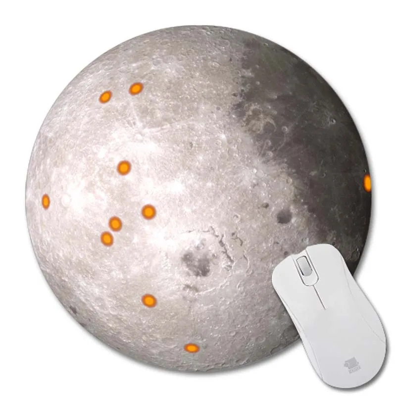22X22CM MaiYaCa Moon маленький размер круглый коврик для мыши Нескользящий Резиновый Коврик - Цвет: 22X22CM