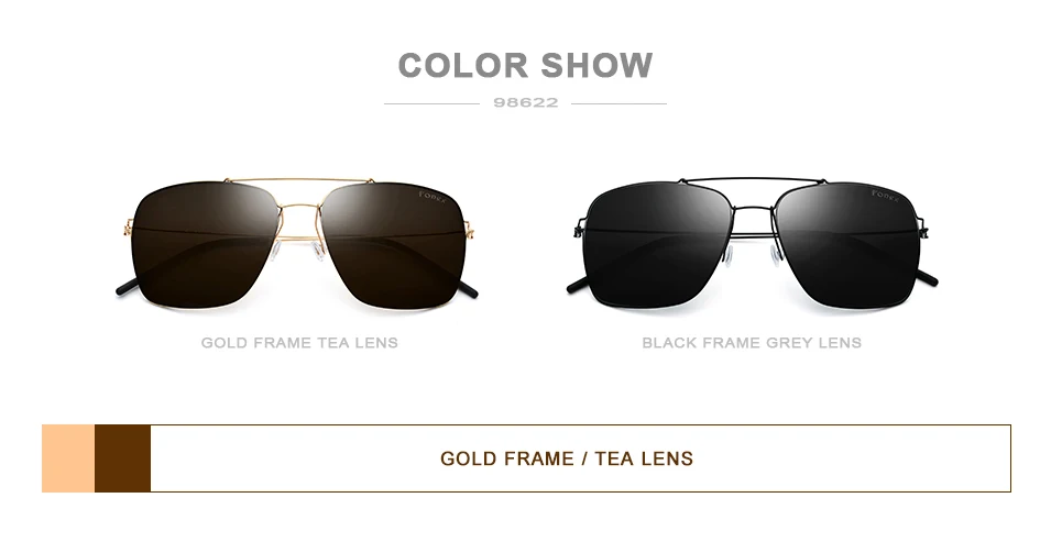 Titanium Alloy Polarized Sunglasses Men Ultralight Brand Designer Mirror Oversize Square Sun Glasses for Men Eyewear 98622