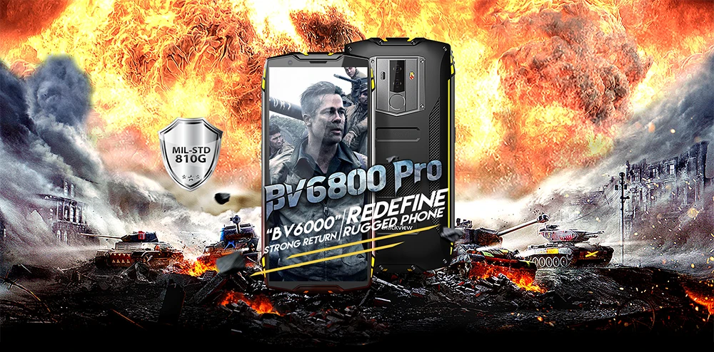 Blackview Original BV6800 Pro 5.7" IP68 Waterproof Rugged Smartphone 4GB+64GB Cellphone 4G 18:9 Android 8.0 Outdoor Mobile Phone