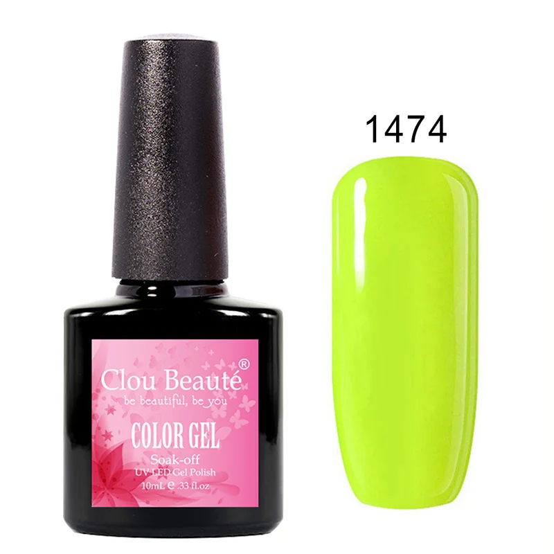 1474 Clou Beaute УФ гель лак для ногтей 10 мл Неоновый Цвет Гель-лак для ногтей впитывающий Гель-лак vernis полуперманентный uv 1579 - Цвет: 1474