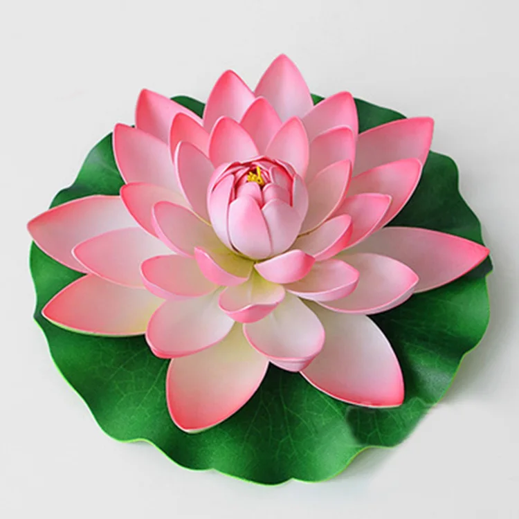 pink 28cm CHENCHENG 1 шт. искусственный Лотос водяная Лилия плавающий цветок Пруд Танк растение орнамент домашний сад украшение пруда - Цвет: pink 28cm
