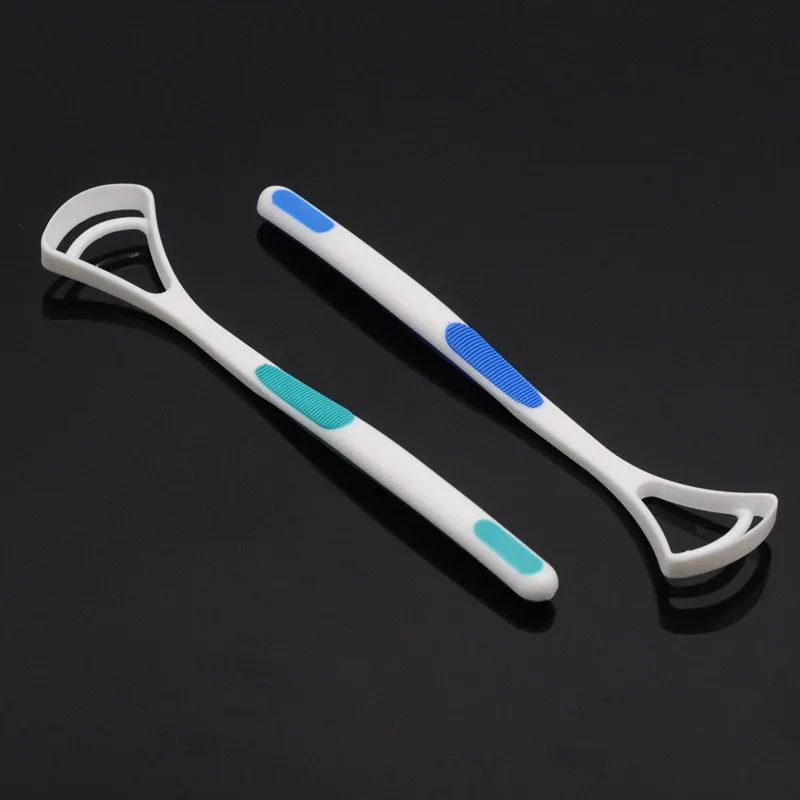 2 шт. скребок для языка с силиконовой ручкой|Модель зубов орто-металлическим