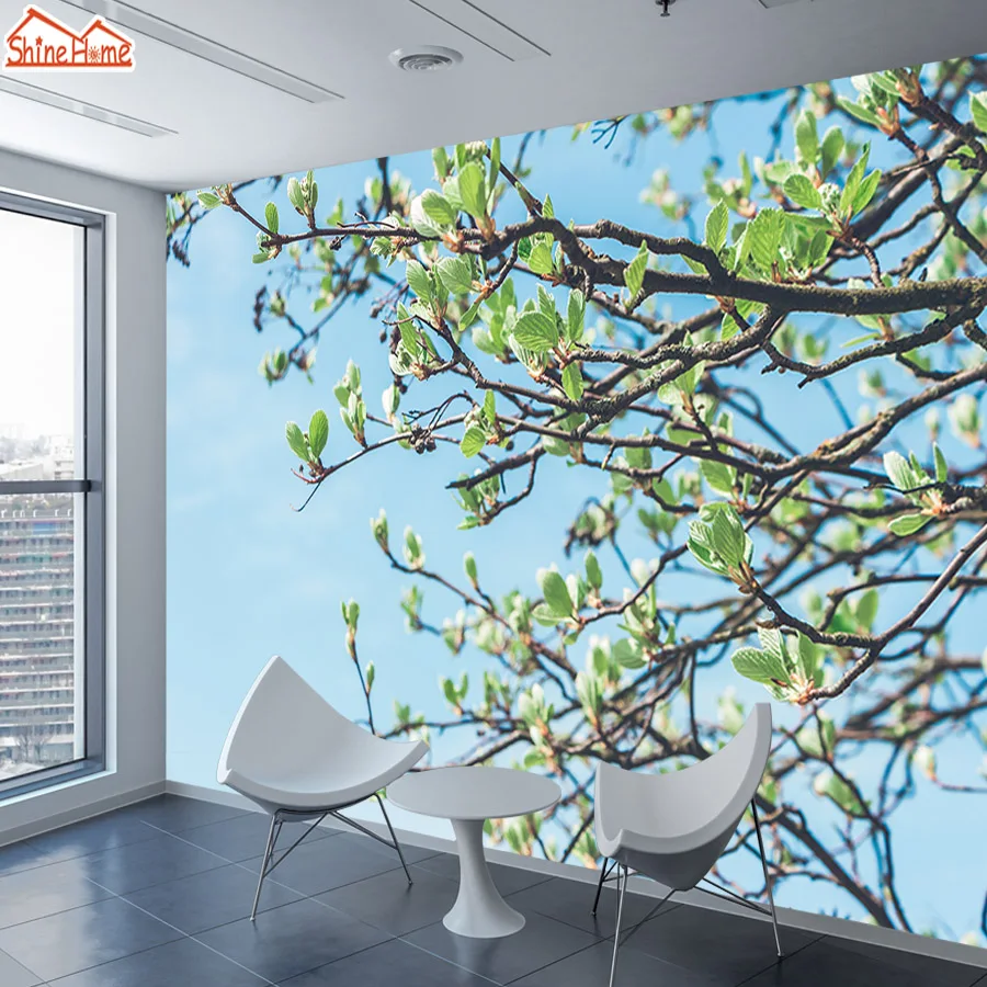 

Spring Tree 3 d Murals Photo Wallpaper for Walls in Rolls 3d on Wall Papers Home Decor Wallpapers for Living Room Bedroom Mural