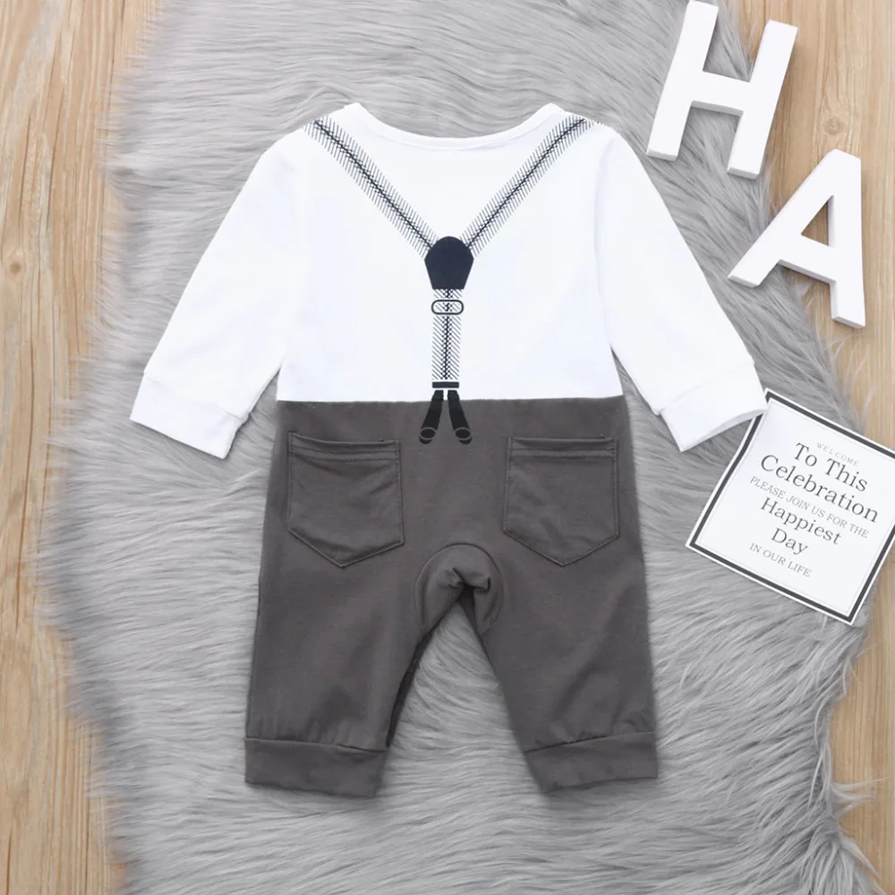 Комбинезон для младенцев новорожденных мальчиков девочек джентльменов с