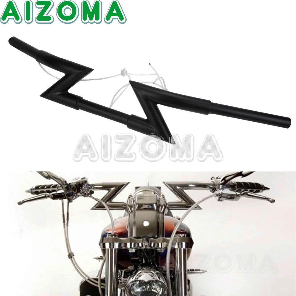 Мотоциклетный руль 1 ''и 25 мм универсальный черный Z образный для Harley Chopper