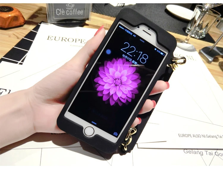 3D кошелек Сумочка сотовый телефон мягкий чехол накладка на заднюю панель из