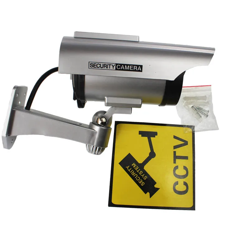 Dummy Camera Solar Battery Powered Flicker Blink LED Fake Indoor Outdoor Surveillance Security Bullet CCTV | Безопасность и защита
